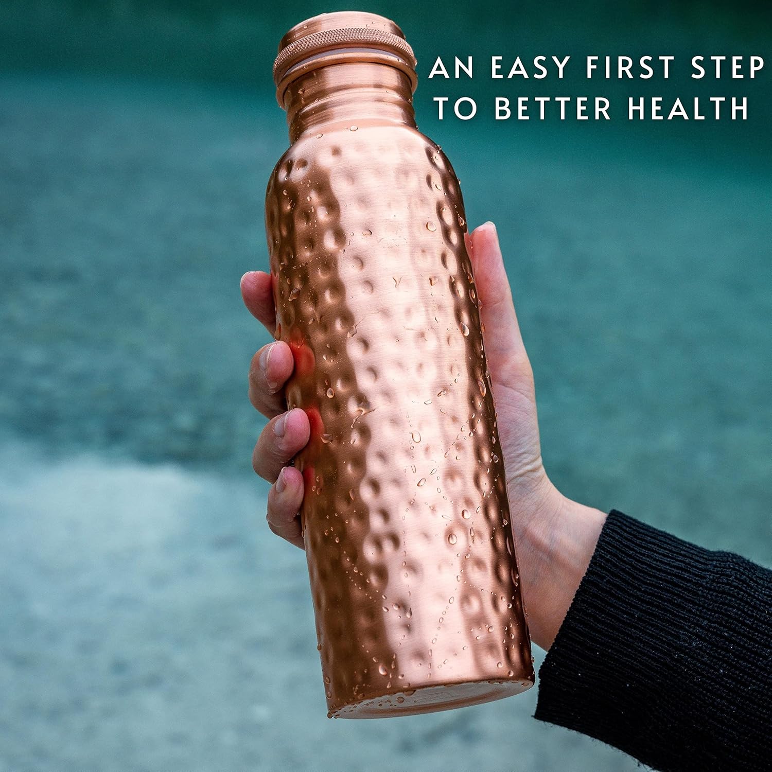 Pure Copper Water Bottle 34 oz - đánh giá và giá Ayurvedic & Herbal Wellness Kits