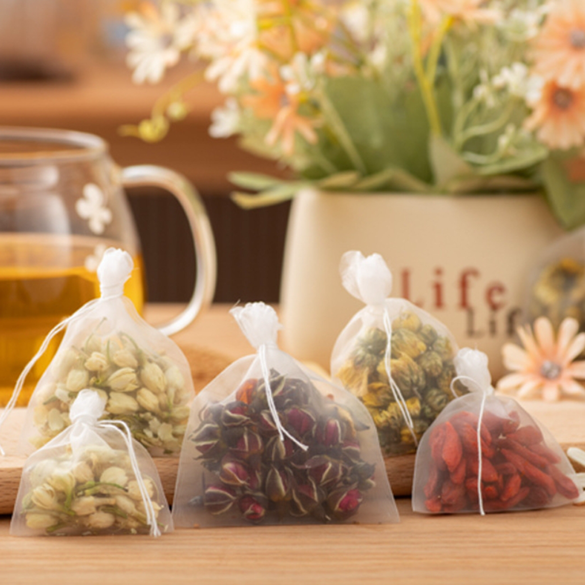 100pcs Tea Bags Nylon Food Gra - đánh giá và giá Herbal Wellness Products